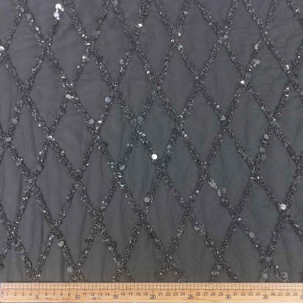 Knitted Fancy Tulle Design 05Black (Per Piece)