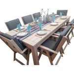 8 Seater Pine 8 chairs Incl Cushions
