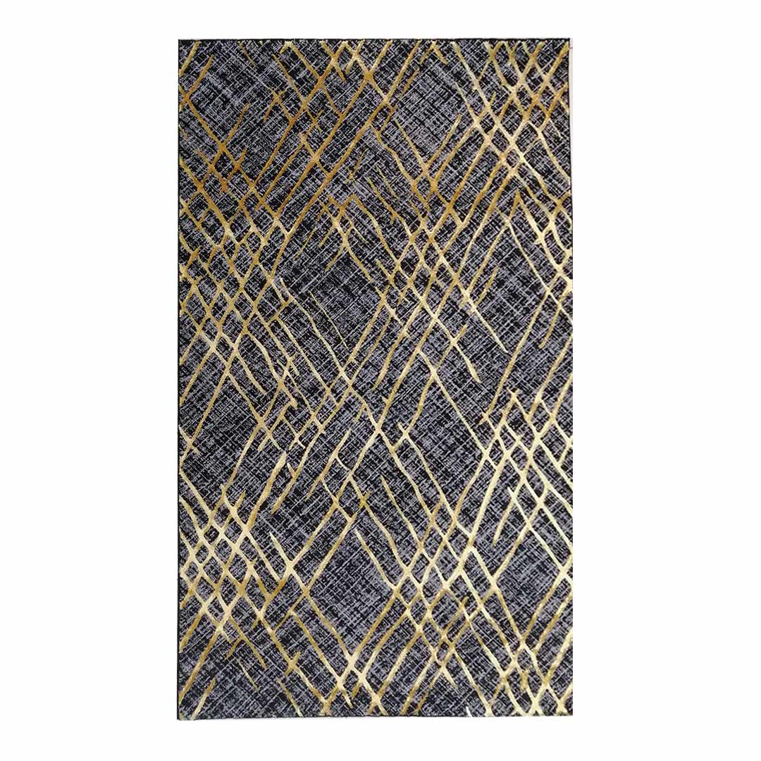 CA0115276_1.jpg Rhombic Marble 160x230cm Black&Gold Carpet