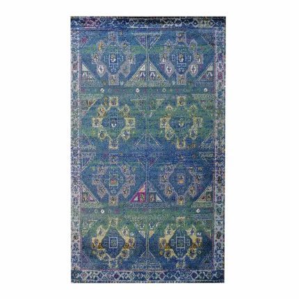 Distressed Curls 160x230cm Turquoise&Green Carpet