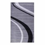 Abstract Waves 160x230cm Black&Grey Carpet
