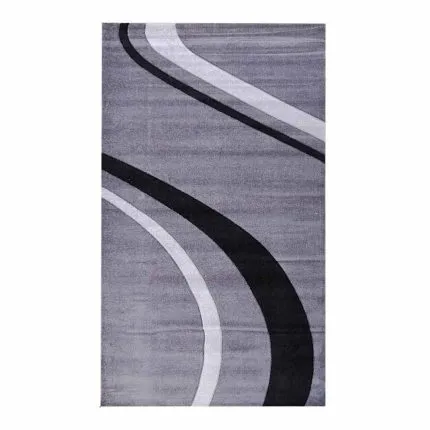 Abstract Waves 160x230cm Black&Grey Carpet