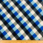 Printed Polar Fleece Gingham Check Blue DSN42