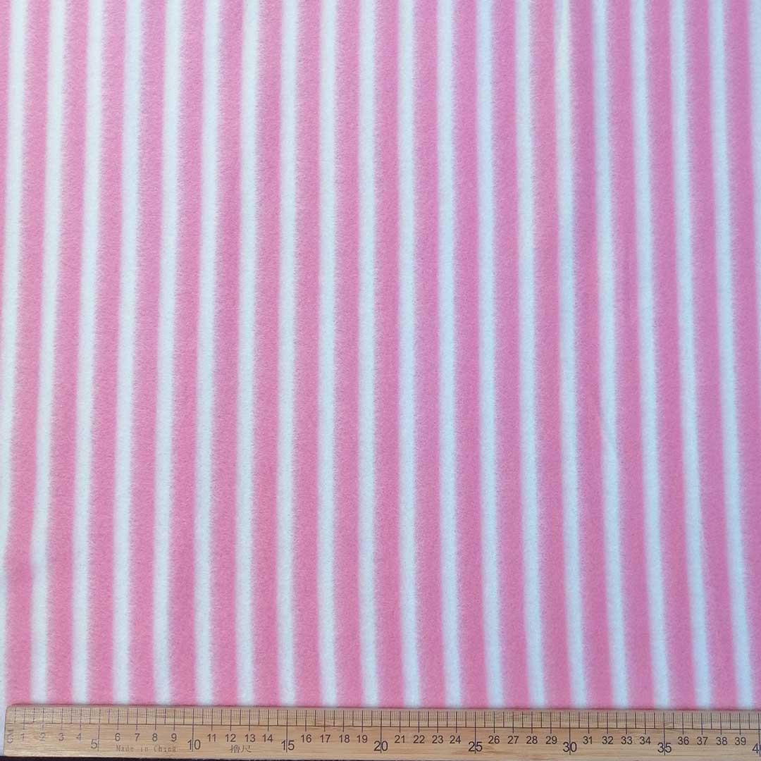 DR1022-77_1.jpg Printed Polar Fleece PinkStripe Fabric