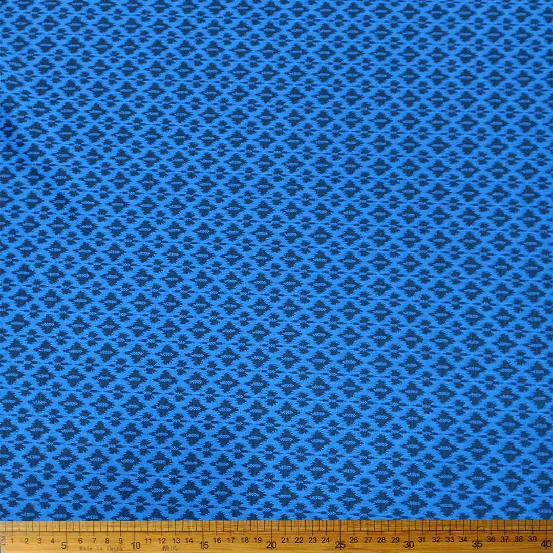 DR093010-005_1.jpg Knitted Jacquard Ethnic Cobalt 13513, featuring a vibrant cobalt blue color and detailed ethnic jacquard design, perfect for fashion, accessories, and home decor projects.