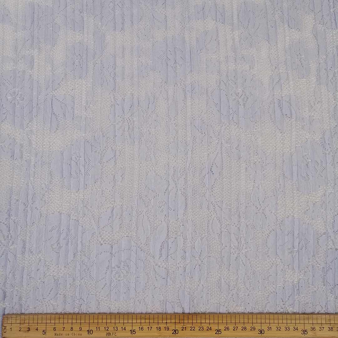 DR10501-1_1.jpg Pleated Lace 5071 White Flowers, featuring a delicate white floral pattern and soft pleats, perfect for fashion, accessories, and home decor creations.