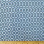 : Cotton Nylon Lace Indigo Diamond 15287/006 fabric with a diamond lace pattern in indigo, ideal for fashion and home decor projects.