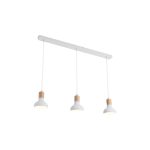 Pendant Metal With Wood Finish White Pen646/3 light.