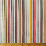 Purple, Yellow & Orange Stripe Polyester Upholstery fabric, ideal for reupholstering sofas, chairs, and cushions with a colourful, bold design