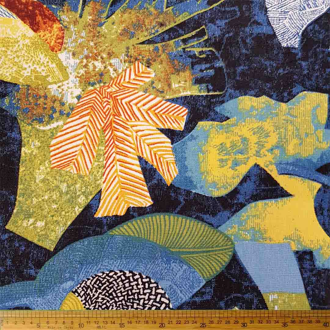 CU130320-2_1 Multi Colour Fingerprint Polyester fabric with a vibrant design, perfect for reupholstering furniture like chairs, sofas, and cushion