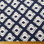 Blue & White Polyester Upholstery fabric, perfect for reupholstering sofas, chairs, and cushions with a timeless and elegant design