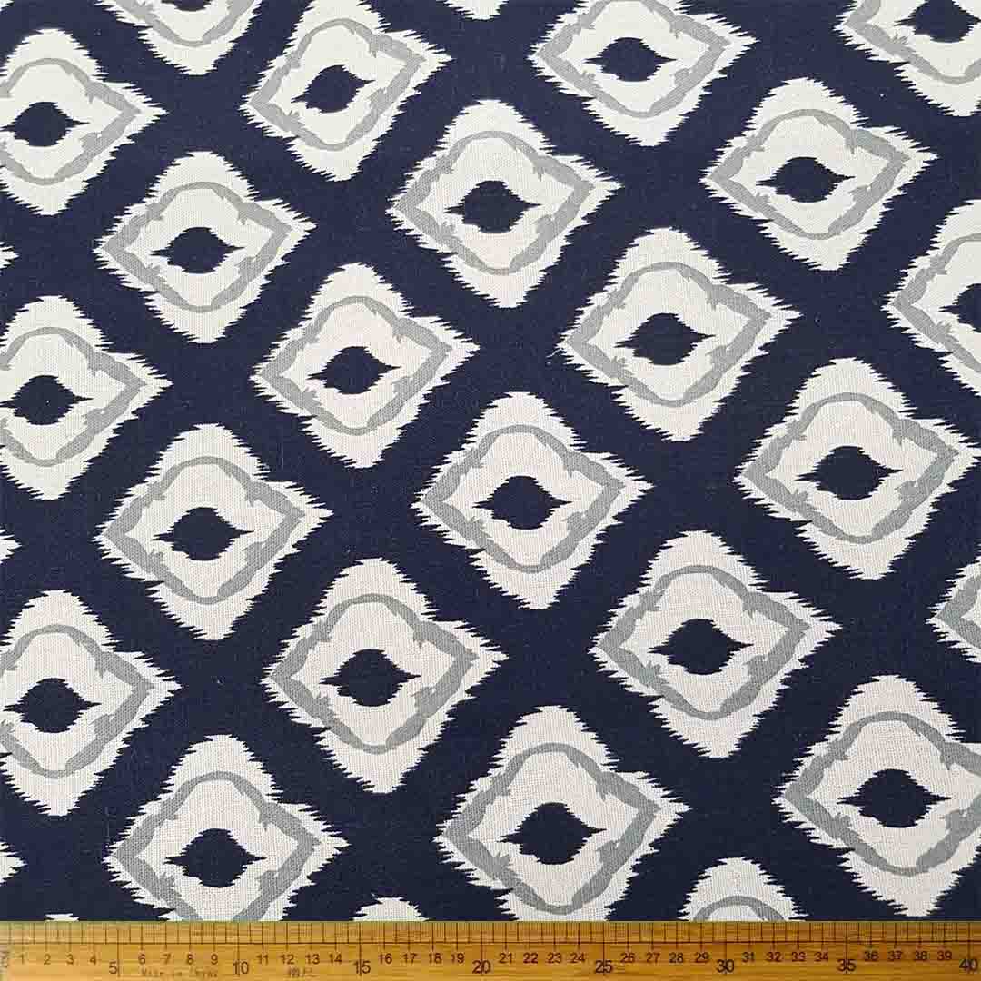 CU130320-3_1 Blue & White Polyester Upholstery fabric, perfect for reupholstering sofas, chairs, and cushions with a timeless and elegant design