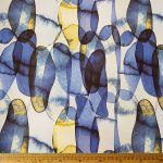 Blue & White Egg Shape Velvet Upholstery H006 featuring a soft velvet texture with a stylish geometric pattern, ideal for sofas, chairs, and cushions