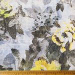 Green & Yellow Flower Velvet Upholstery H006 featuring a soft velvet texture with a stylish floral pattern, ideal for sofas, chairs, and cushions