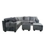 Modular Couch With Ottoman, available at Metro Lifestyle, offering flexible seating and modern design for enhanced comfort and style in any living room.