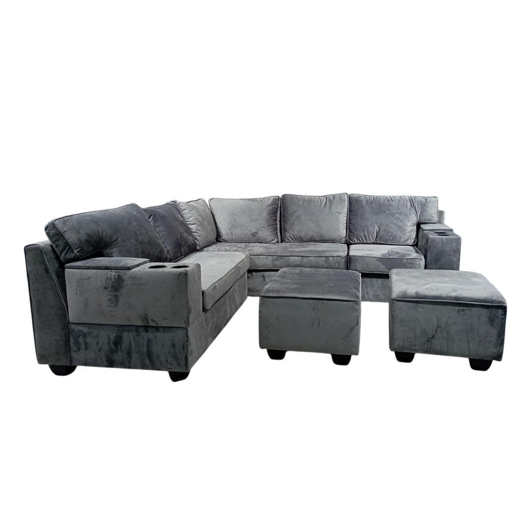 FU018068-2 Modular Couch With Ottoman, available at Metro Lifestyle, offering flexible seating and modern design for enhanced comfort and style in any living room.