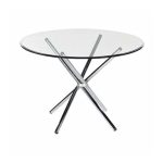 Round Glass Table C90 - Stylish round glass table with a sturdy base, ideal for dining, living rooms, or offices.