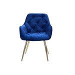 Quilted Chair Blue Silver Y2197 - Elegant blue and silver quilted chair offering comfort and durability for sophisticated living rooms, offices, and dining areas.