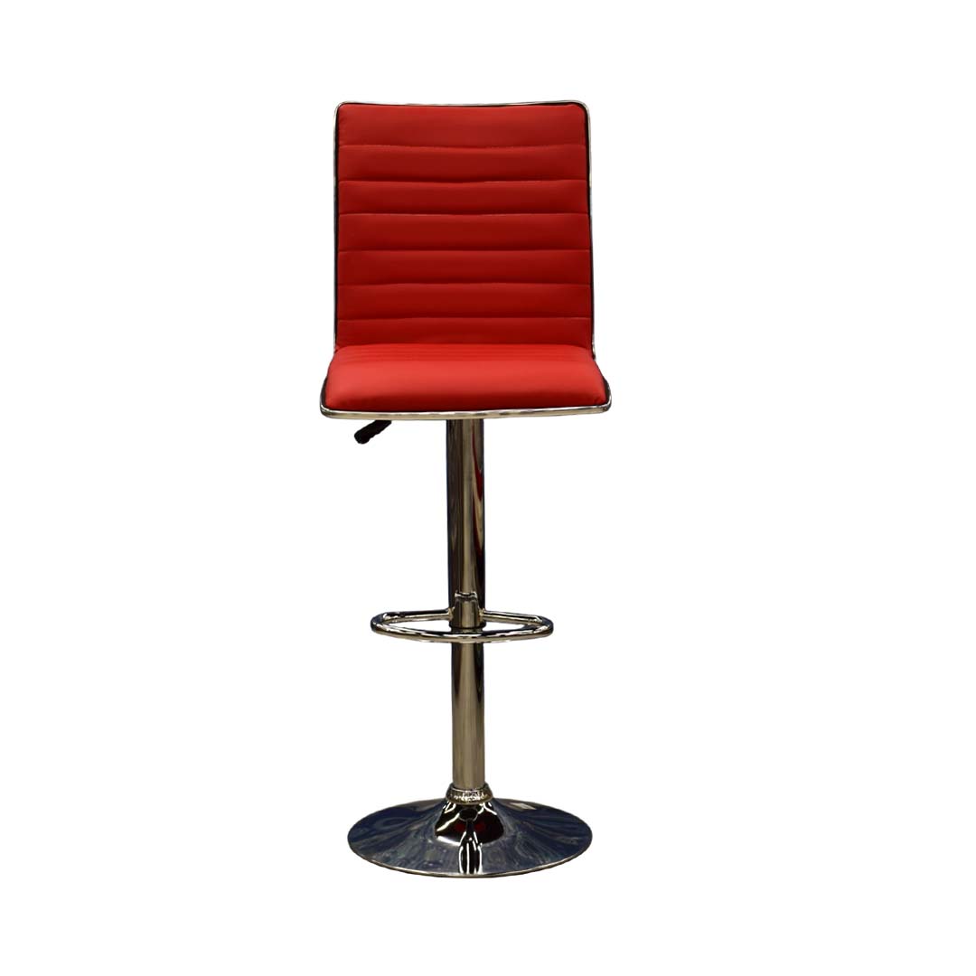 FU14242_1-1.jpg Bar Stool Red 709 - Modern and durable red bar stool offering comfort and style, ideal for contemporary kitchens or bars with an easy-to-clean design.
